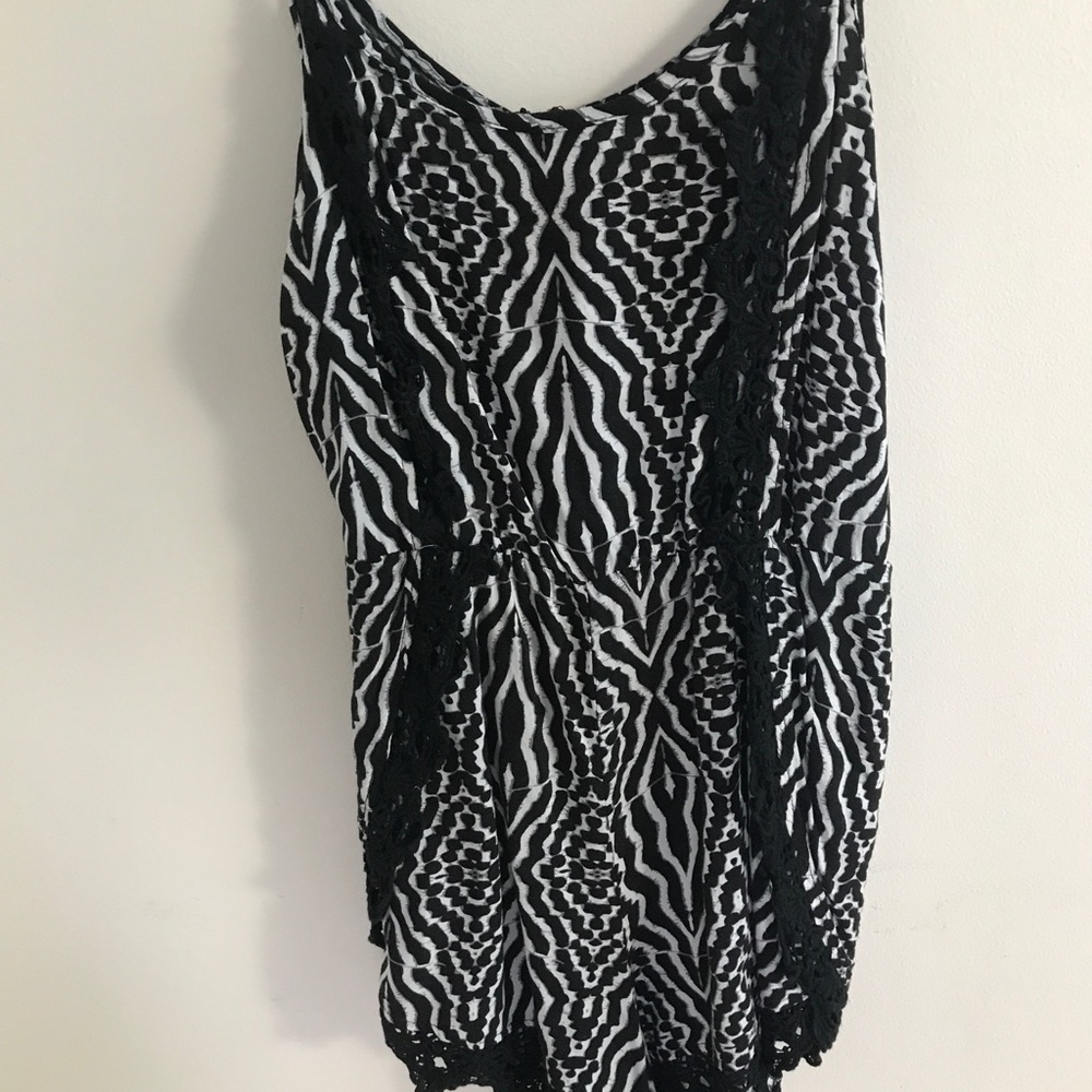 LF black and white romper